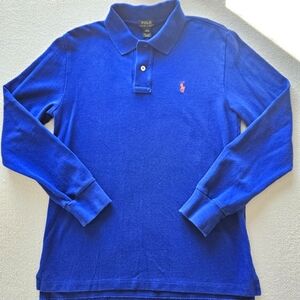 Polo by Ralph Lauren Kids Blue Long Sleeve Polo Shirt, Size Large (14-16)